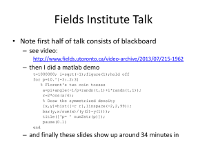 Fields Institute Talk – see video: