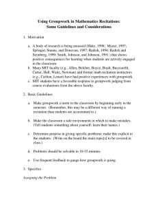 Using Groupwork in Mathematics Recitations: Some Guidelines and Considerations