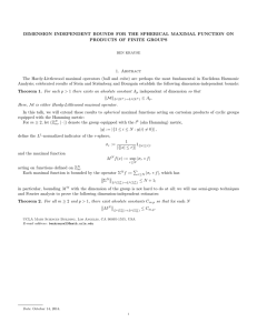 DIMENSION INDEPENDENT BOUNDS FOR THE SPHERICAL MAXIMAL FUNCTION ON 1. Abstract