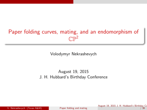 Paper folding curves, mating, and an endomorphism of CP Volodymyr Nekrashevych