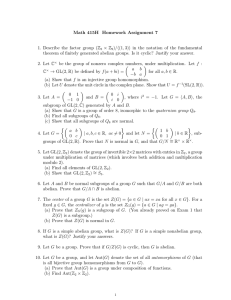 Math 415H Homework Assignment 7 × Z