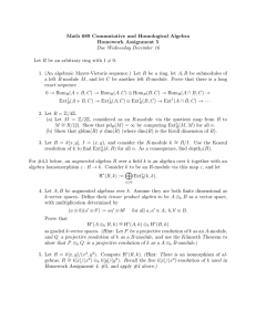 Math 689 Commutative and Homological Algebra Homework Assignment 5
