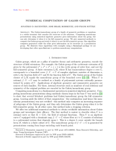 NUMERICAL COMPUTATION OF GALOIS GROUPS