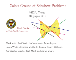 Galois Groups of Schubert Problems MEGA, Trento 18 giugno 2015