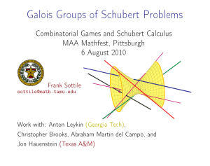 Galois Groups of Schubert Problems Combinatorial Games and Schubert Calculus