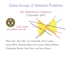Galois Groups of Schubert Problems USC Mathematics Colloquium 3 December 2014