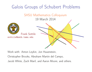 Galois Groups of Schubert Problems SHSU Mathematics Colloquium 19 March 2014