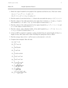 1 Math 172 Sample Questions Exam I