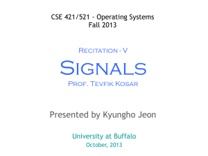 Signals  Presented by Kyungho Jeon CSE 421/521 - Operating Systems