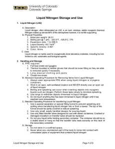 Liquid Nitrogen Storage and Use