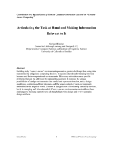 Articulating the Task at Hand and Making Information Relevant to It