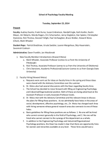 School of Psychology Faculty Meeting Tuesday, September 23, 2014 Present Faculty: