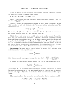 Math 52 — Notes on Probability