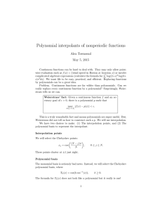 Polynomial interpolants of nonperiodic functions Alex Townsend May 5, 2015
