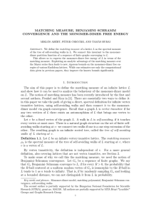 MATCHING MEASURE, BENJAMINI–SCHRAMM CONVERGENCE AND THE MONOMER-DIMER FREE ENERGY
