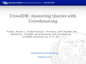 CrowdDB: Answering Queries with Crowdsourcing
