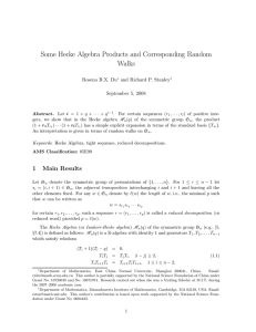 Some Hecke Algebra Products and Corresponding Random Walks Rosena R.X. Du