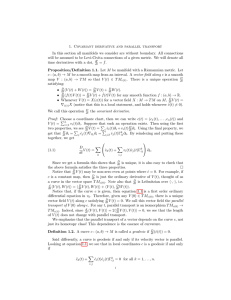 1. Covariant derivative and parallel transport