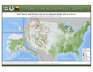 2013 Insect and Disease Survey by Subwatersheds (6th Level HUCs) LEGEND