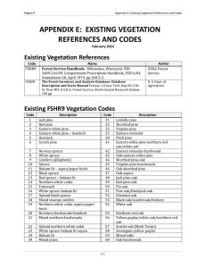 APPENDIX E:  EXISTING VEGETATION REFERENCES AND CODES Existing Vegetation References