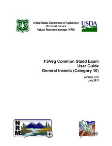 FSVeg Common Stand Exam User Guide General Insects (Category 10)