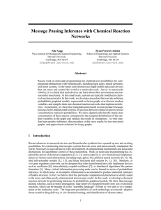 Message Passing Inference with Chemical Reaction Networks Nils Napp Ryan Prescott Adams