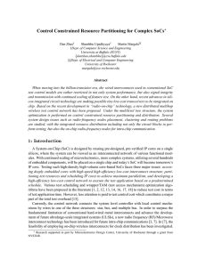 Control Constrained Resource Partitioning for Complex SoCs