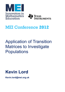 2012  Application of Transition Matrices to Investigate