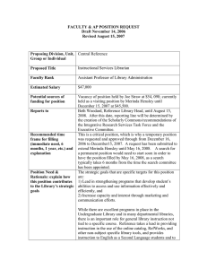 FACULTY &amp; AP POSITION REQUEST Draft November 14, 2006 Proposing Division, Unit,