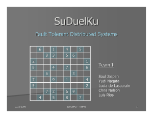 SuDuelKu Fault Tolerant Distributed Systems Team 1