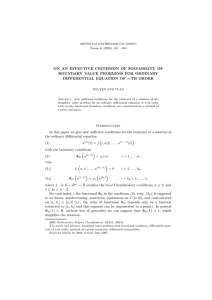 ON AN EFFECTIVE CRITERION OF SOLVABILITY OF DIFFERENTIAL EQUATION OF