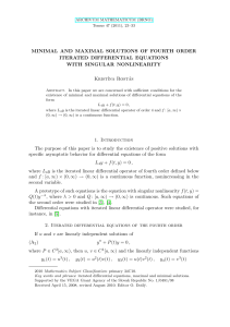MINIMAL AND MAXIMAL SOLUTIONS OF FOURTH ORDER ITERATED DIFFERENTIAL EQUATIONS