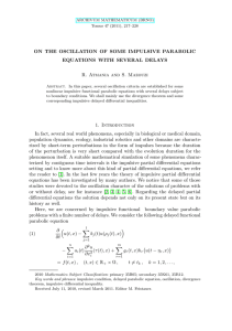 ON THE OSCILLATION OF SOME IMPULSIVE PARABOLIC EQUATIONS WITH SEVERAL DELAYS