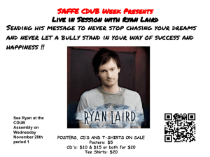 SAFFE CDUB Week Presents Live in Session with Ryan Laird