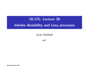 18.175: Lecture 20 Infinite divisibility and L´ evy processes Scott Sheffield