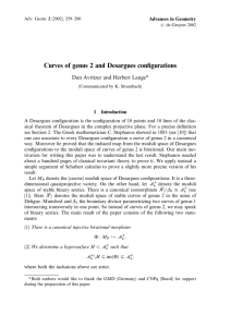Curves of genus 2 and Desargues conﬁgurations Advances in Geometry 1