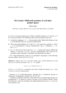 On Lorentz–Minkowski geometry in real inner product spaces Walter Benz Advances in Geometry