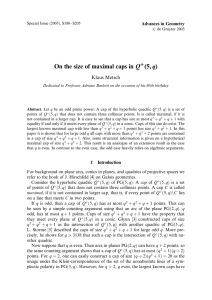 On the size of maximal caps in Q (5‚ q) Klaus Metsch