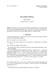 On ovoids of O(5, q) Simeon Ball* Advances in Geometry