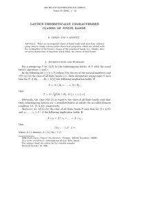 LATTICE–THEORETICALLY CHARACTERIZED CLASSES OF FINITE BANDS