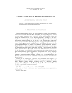 CHARACTERIZATIONS OF RANDOM APPROXIMATIONS
