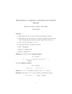 Introduction to algebraic cobordism and oriented theories 19 Mar 2014