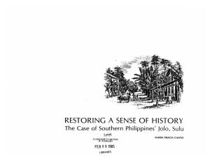 RESTORING A  SENSE  OF  HISTORY 0 8 1985 LIBRARIES