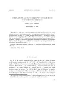 ON REFLEXIVITY AND HYPERREFLEXIVITY OF SOME SPACES OF INTERTWINING OPERATORS (