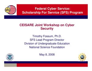 Federal Cyber Service: Scholarship For Service (SFS) Program Security