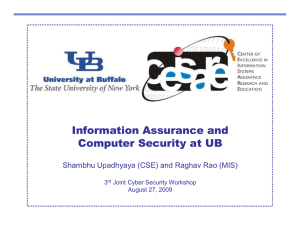 Information Assurance and Computer Security at UB 3