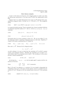 18.758 Supplementary Notes April 15, 2005 Root datum examples