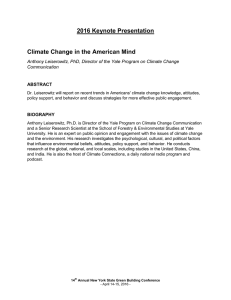 2016 Keynote Presentation  Climate Change in the American Mind
