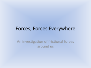 Forces, Forces Everywhere An investigation of frictional forces around us