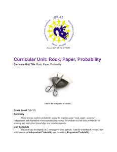 Curricular Unit: Rock, Paper, Probability